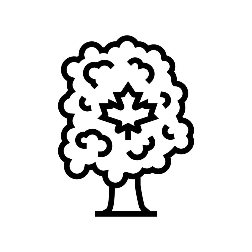 Ilustración de vector de icono de línea de árbol de arce