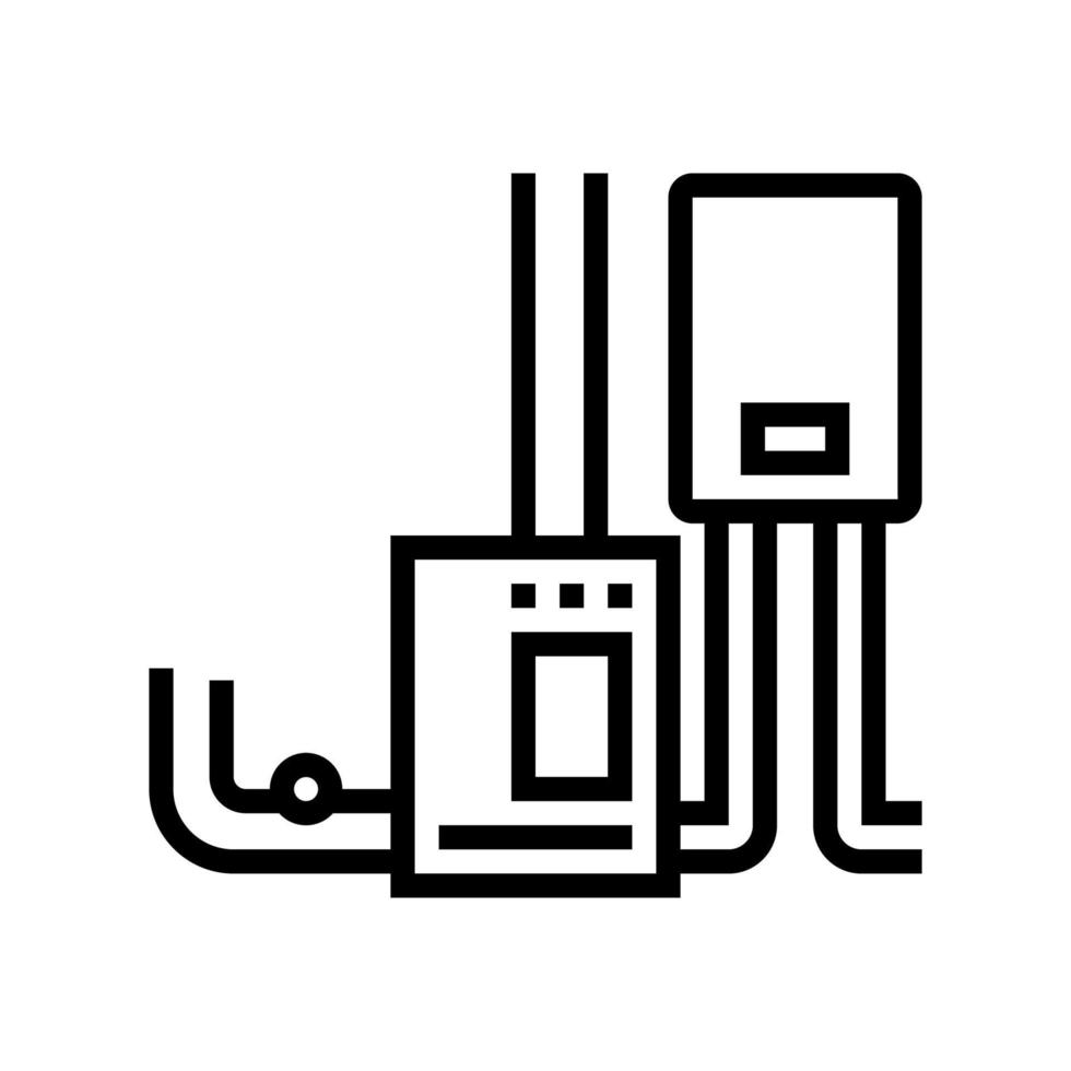 ilustración de vector de icono de línea de aparato de horno