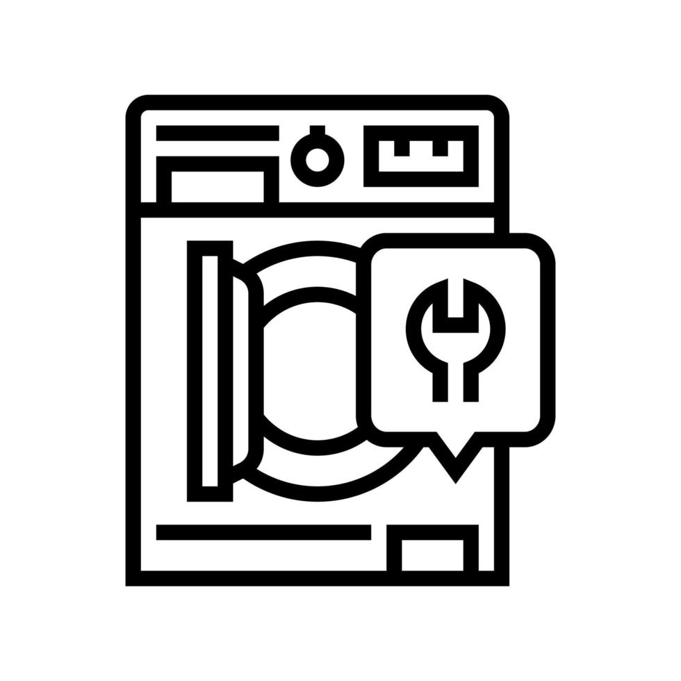 washer machine repair line icon vector illustration