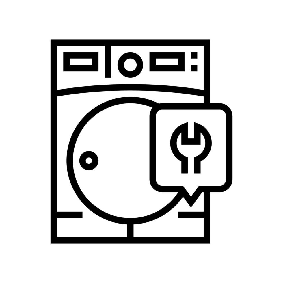 dryer machine repair line icon vector illustration