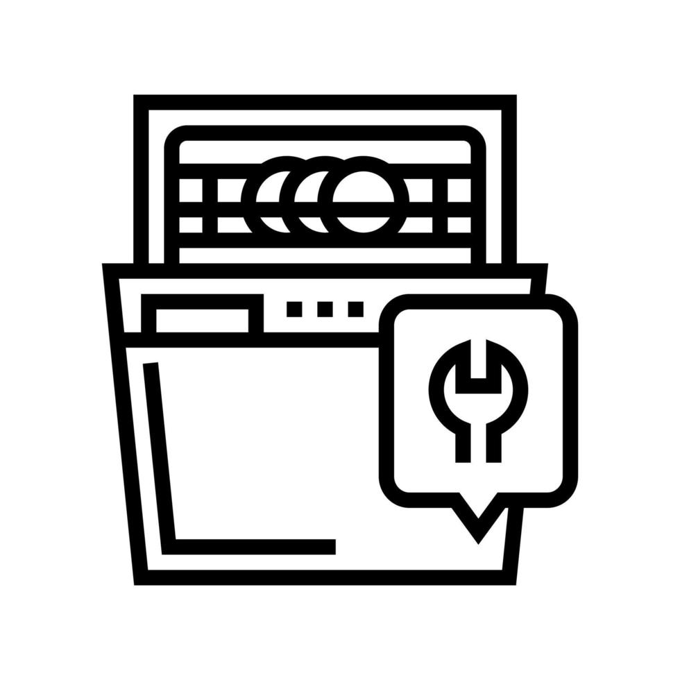 dishwasher repair line icon vector illustration