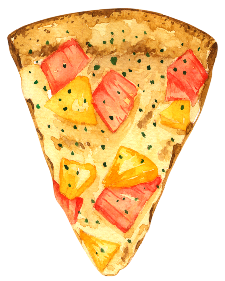 pizza akvarell handfärg png