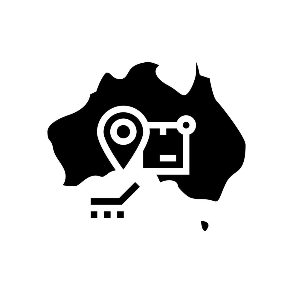 australia shipment tracking glyph icon vector illustration