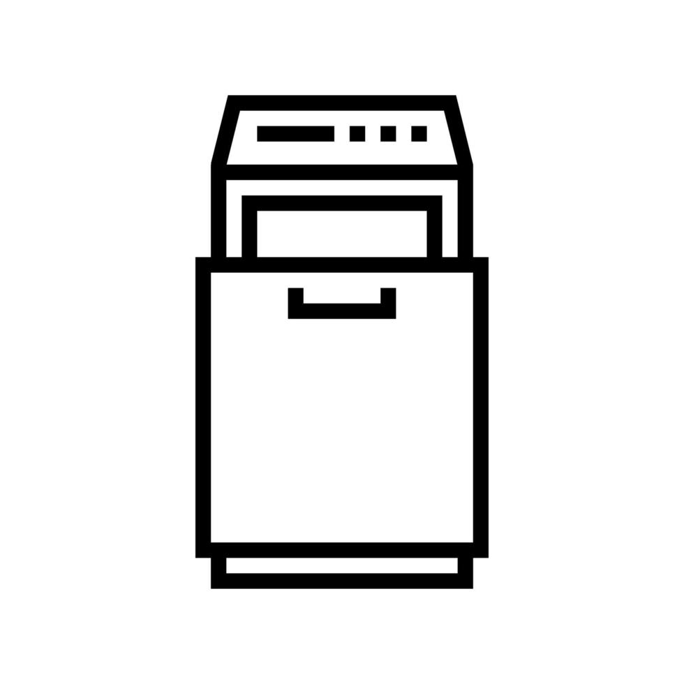 trash compactor line icon vector illustration
