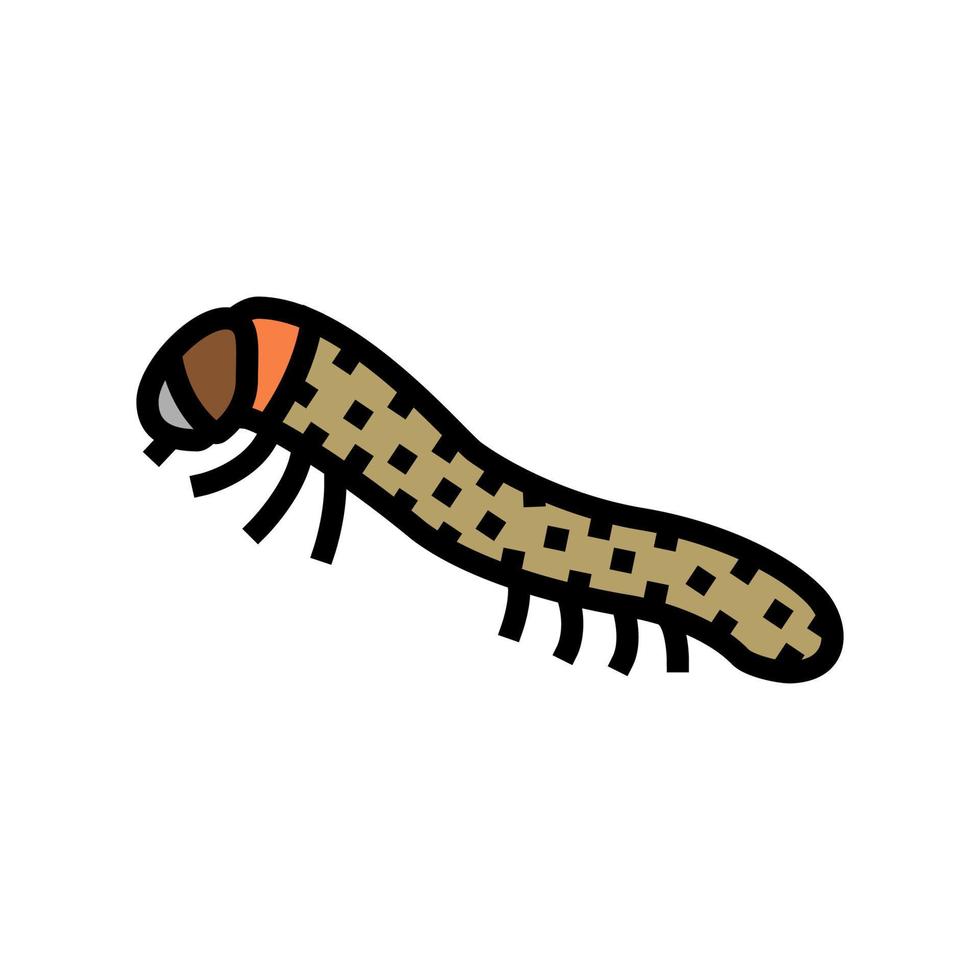 ilustración de vector de icono de color de gusano de seda de crías