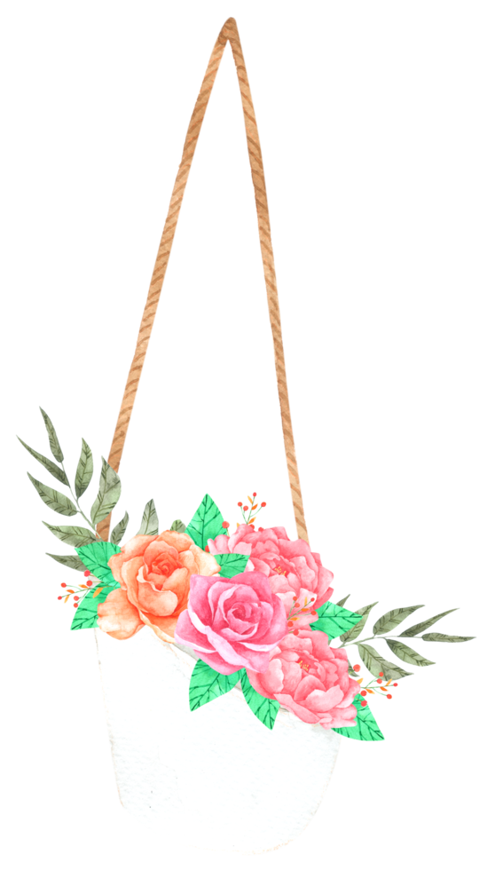 Flower in Basket watercolor png