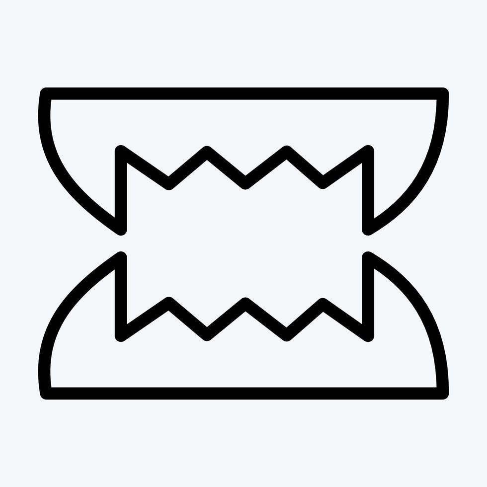 Icon Teeth. suitable for Halloween symbol. line style. simple design editable. design template vector. simple illustration vector