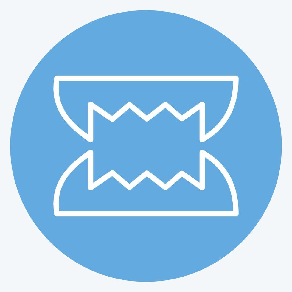 Icon Teeth. suitable for Halloween symbol. blue eyes style. simple design editable. design template vector. simple illustration vector