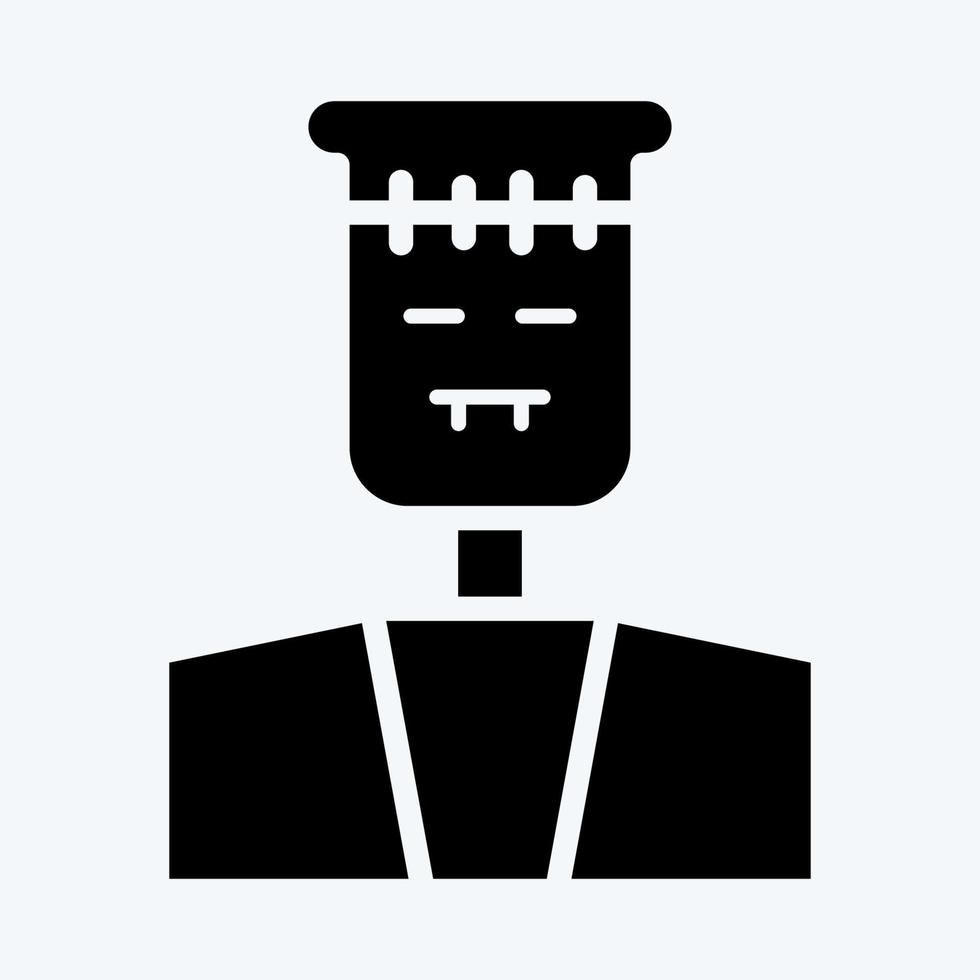 Icon Frankenstein. suitable for Halloween symbol. glyph style. simple design editable. design template vector. simple illustration vector