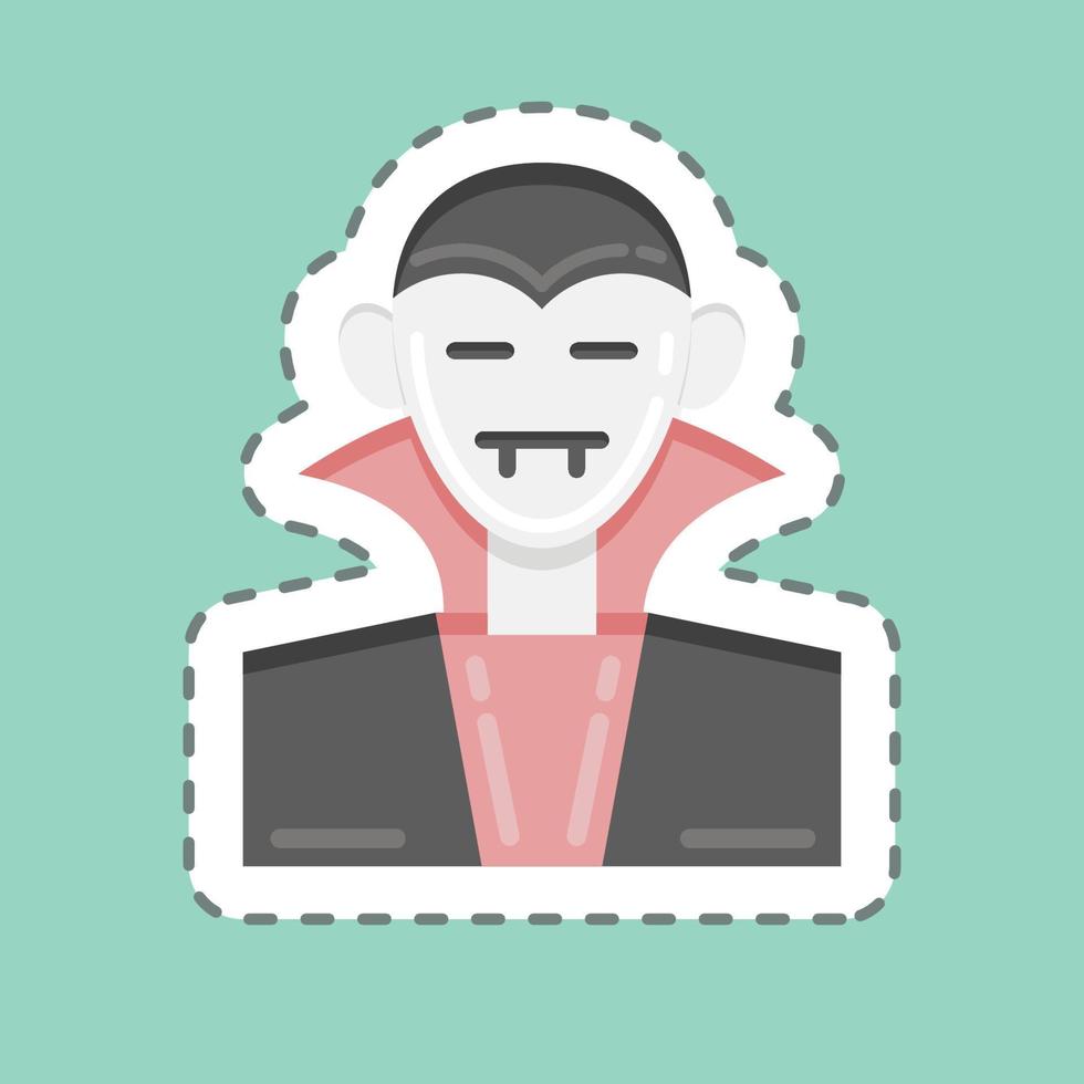 Sticker line cut Dracula. suitable for Halloween symbol. simple design editable. design template vector. simple illustration vector