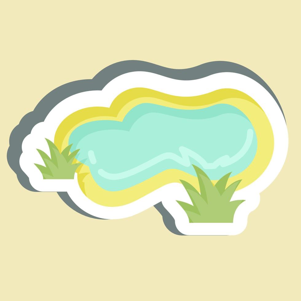 Sticker Pond. suitable for City Park symbol. simple design editable. design template vector. simple illustration vector