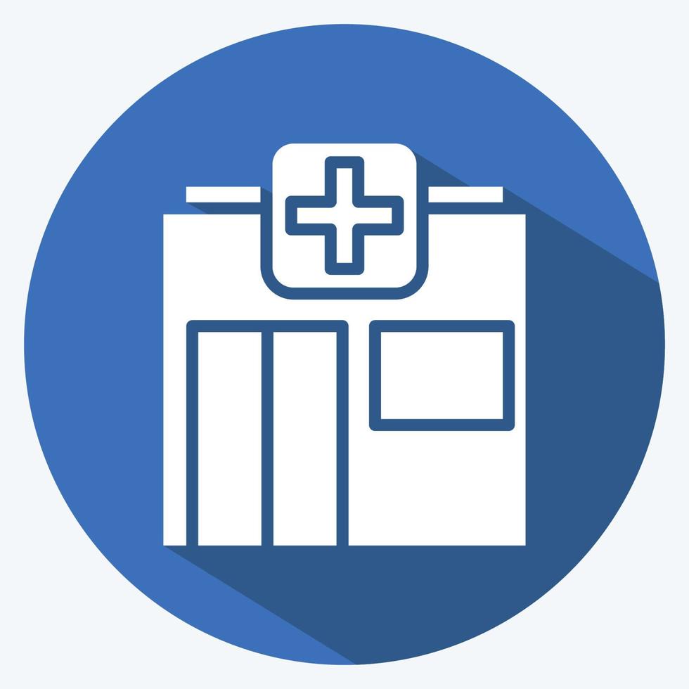 Icon Pharmacy. suitable for flu symbol. long shadow style. simple design editable. design template vector. simple illustration vector