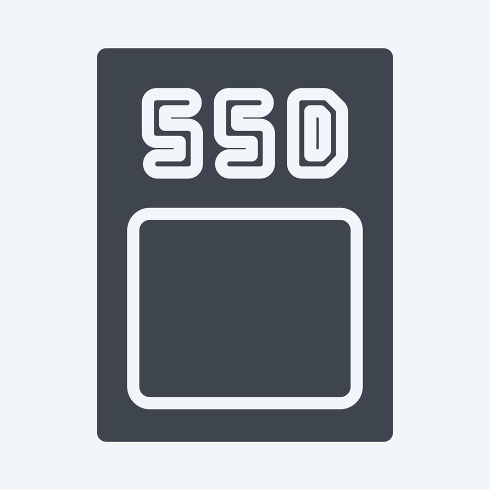 Icon SSD. suitable for Computer Components symbol. glyph style. simple design editable. design template vector. simple illustration vector