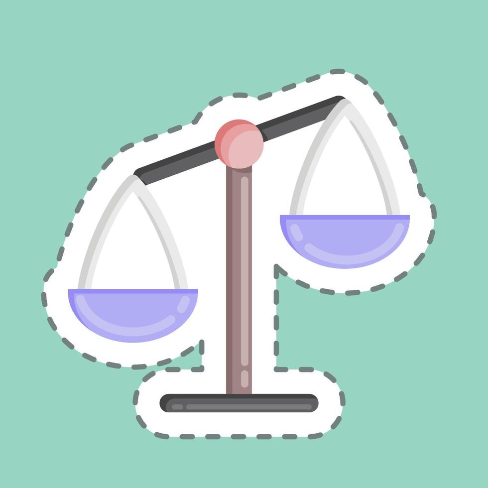 Sticker line cut Brass Scales. suitable for education symbol. simple design editable. design template vector. simple illustration vector