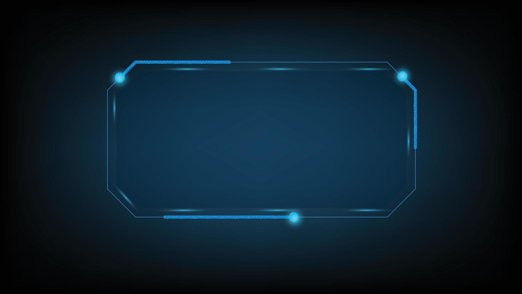 Holographic screen frame template background illustration and science screen vector