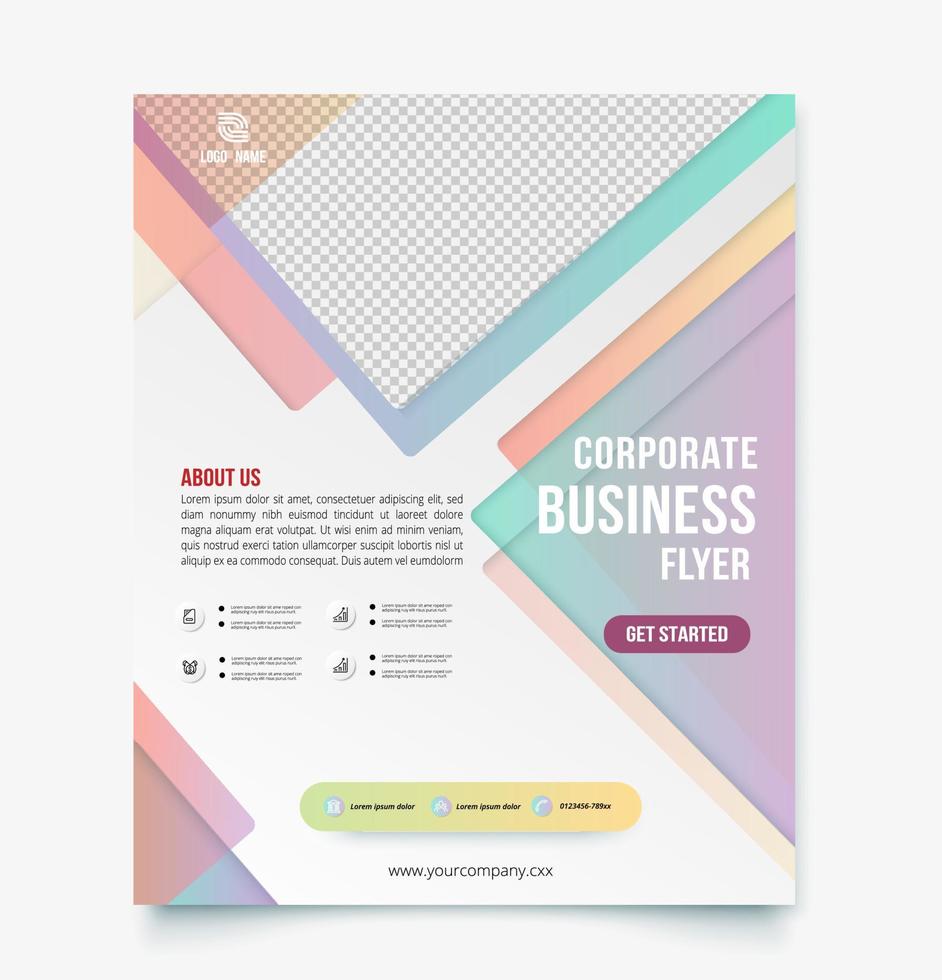 Corporate business flyer design template. vector