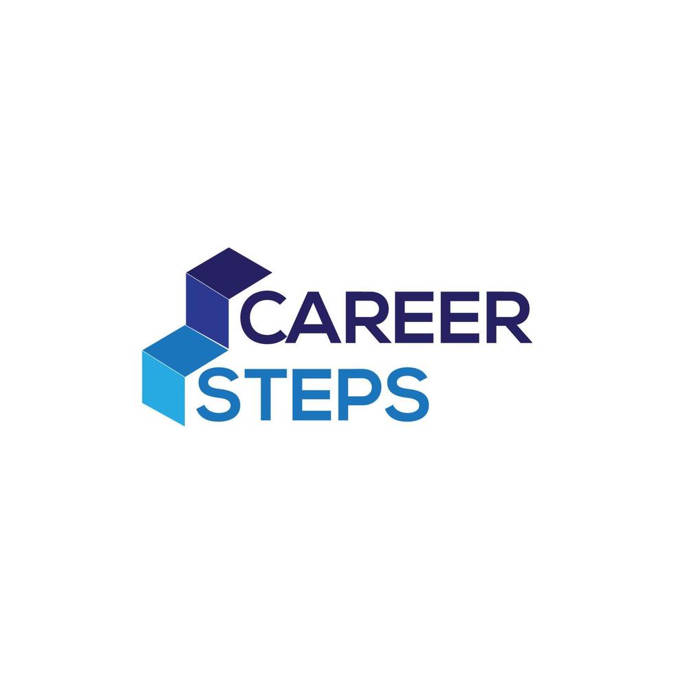 career steps logo with stairs illustration vector