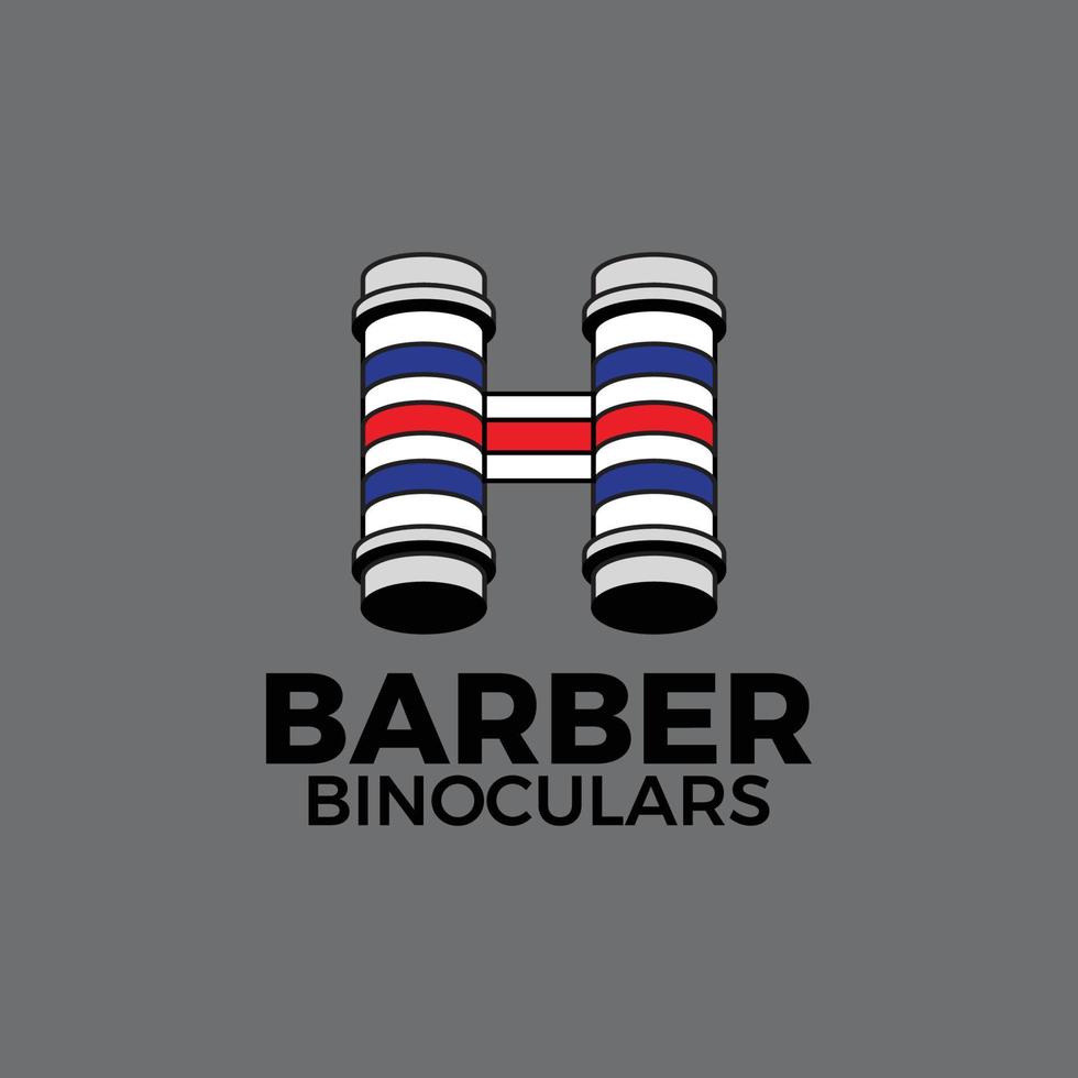 unique barber binoculars logo vector template