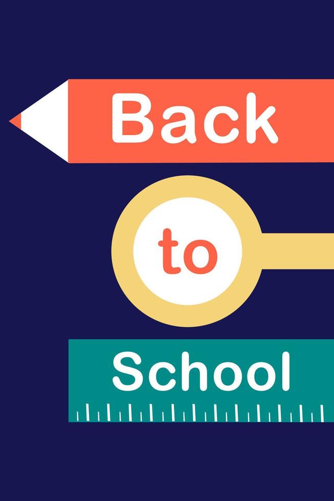 Back to School flat background. Minimalist vector illustration. Elements and objects on school themes, simple background for poster, cover, flyer, web, social banner.