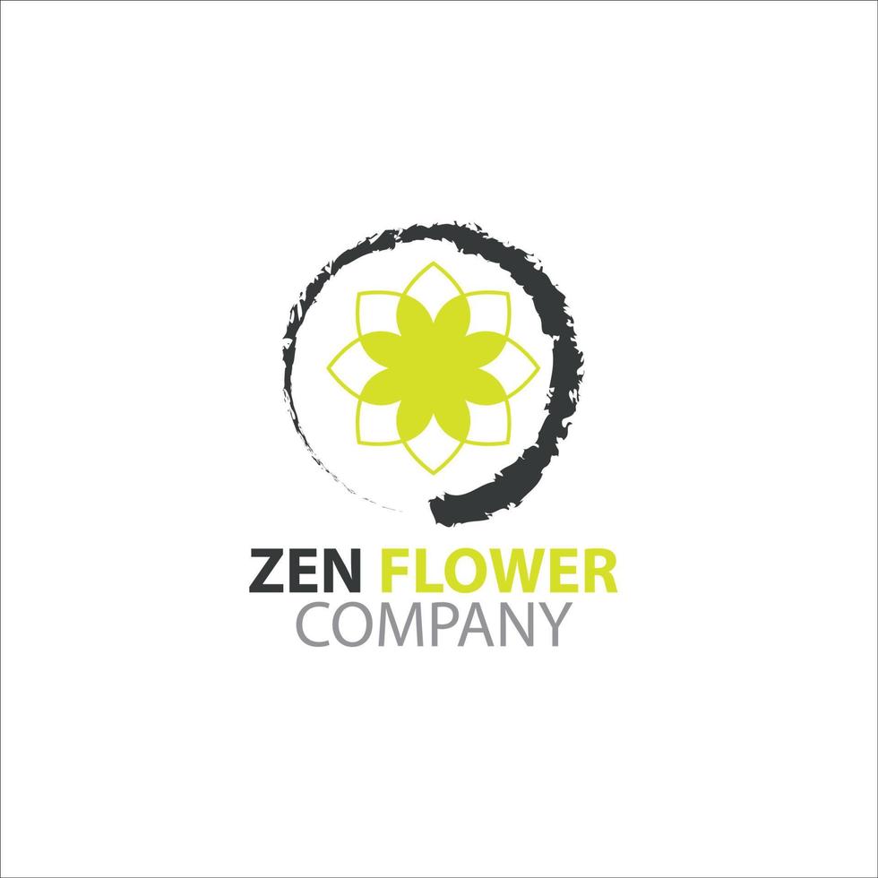 concepto de logotipo de empresa de flores zen vector