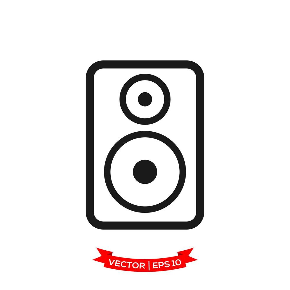 audio speaker illustration in trendy flat style vector