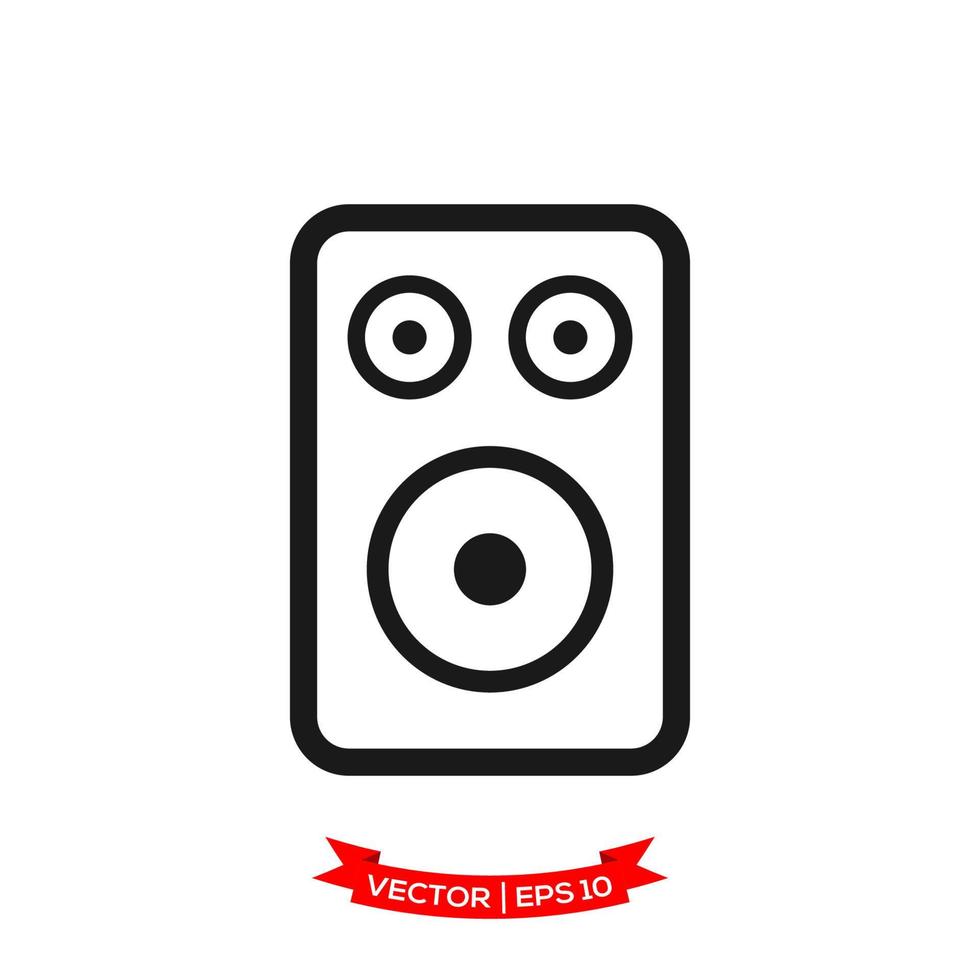 audio speaker illustration in trendy flat style vector