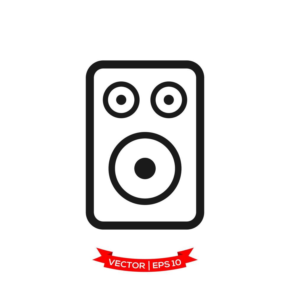 audio speaker illustration in trendy flat style vector