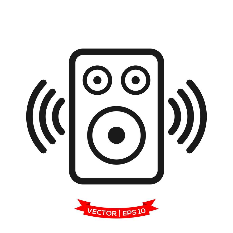 audio speaker illustration in trendy flat style vector