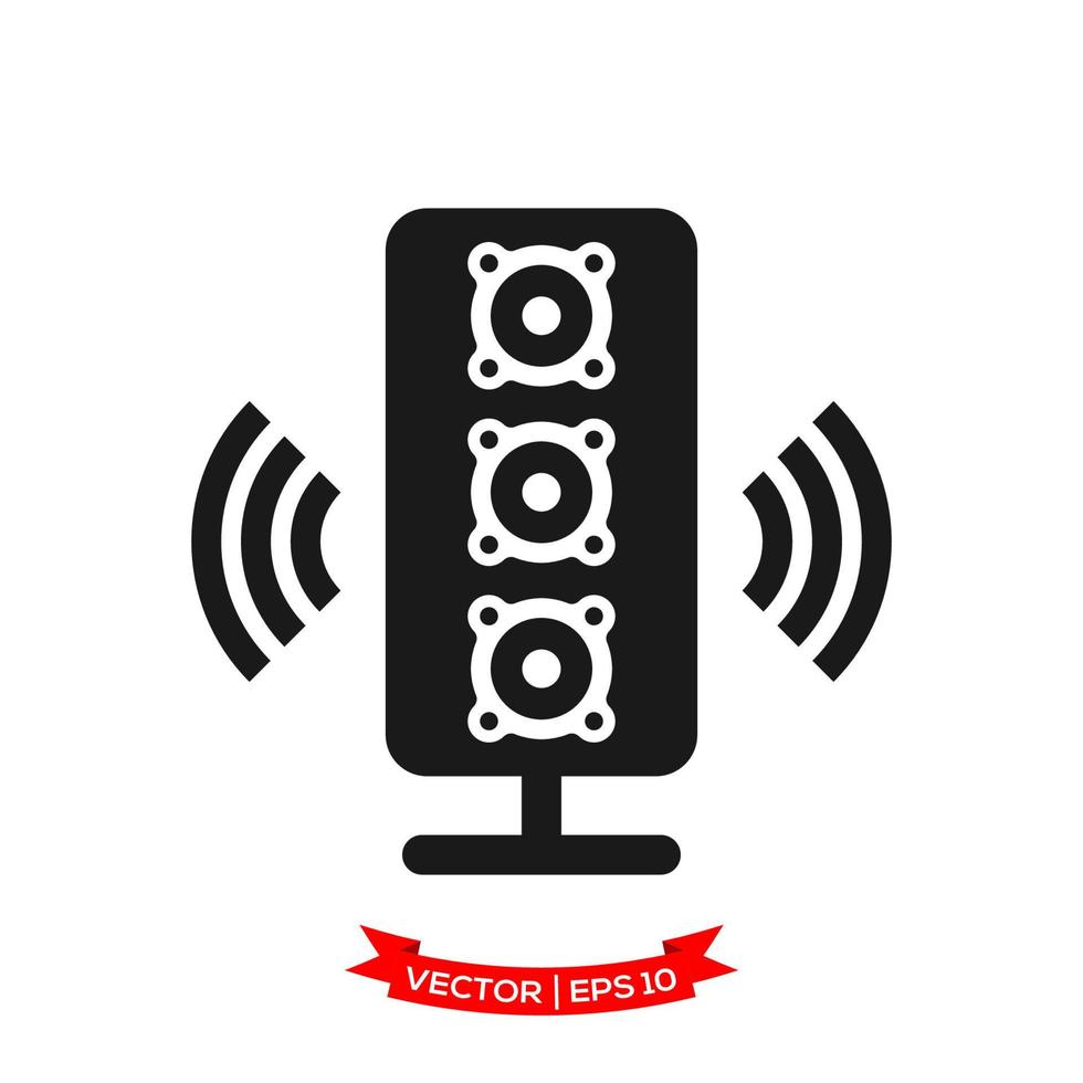 audio speaker icon in trendy flat design vector