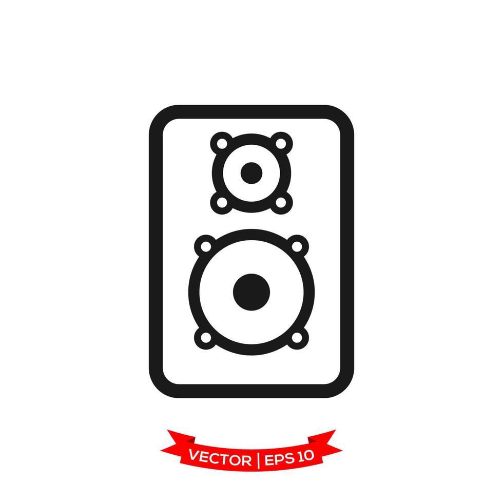 audio speaker illustration in trendy flat style vector