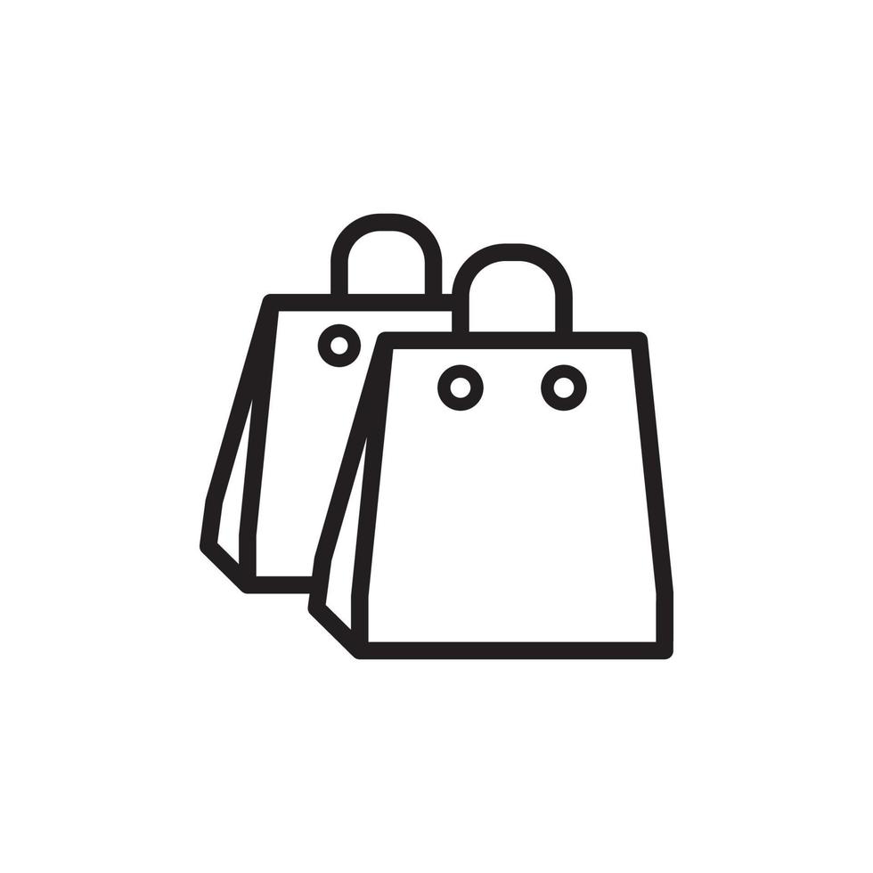 shopping bag illustration in trendy flat style vector