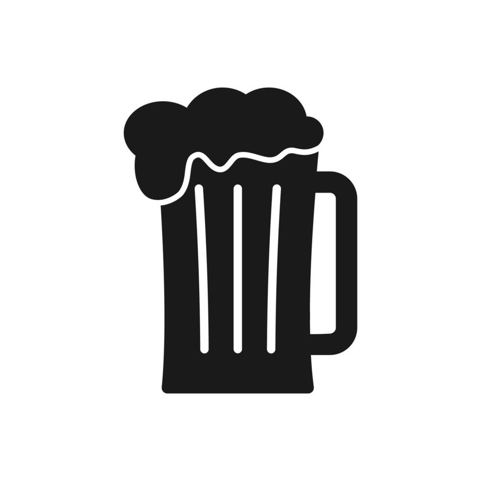 a glass of beer illustration in trendy fflat design vector