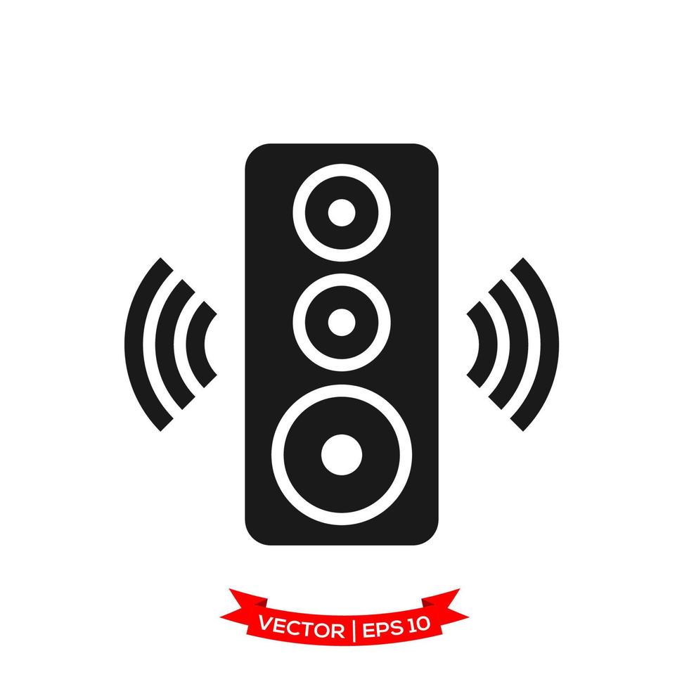 audio speaker illustration in trendy flat style vector