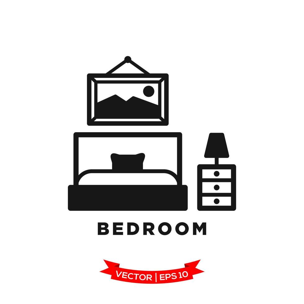 bedroom illustration,bed icon in trendy flat style vector