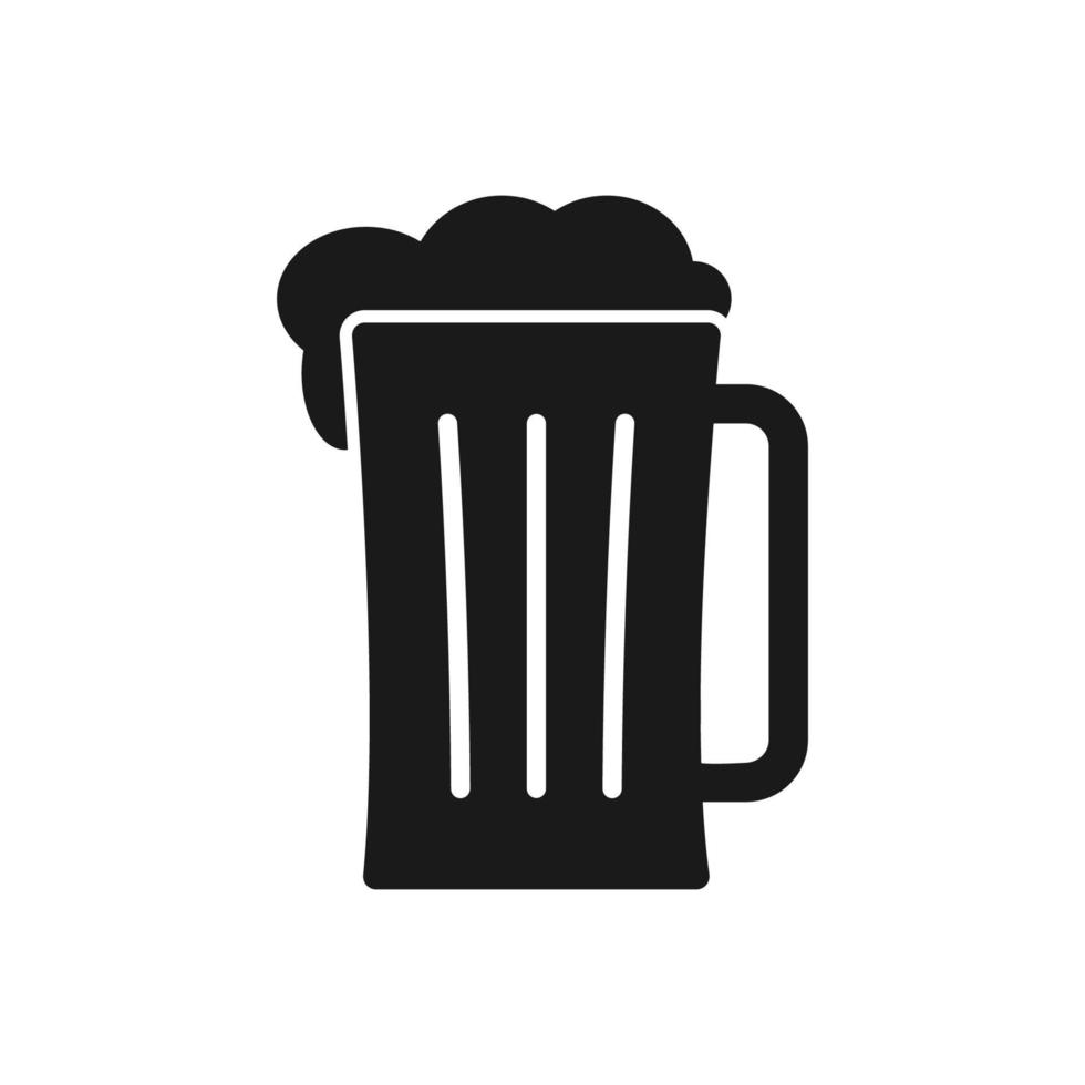 una ilustración de un vaso de cerveza en un moderno diseño plano vector