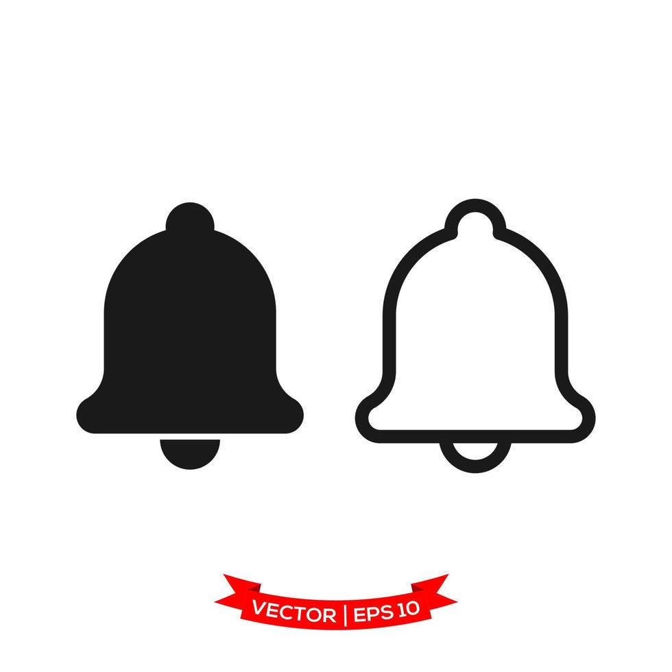 ilustración de campana en estilo moderno y plano, icono de campana vector