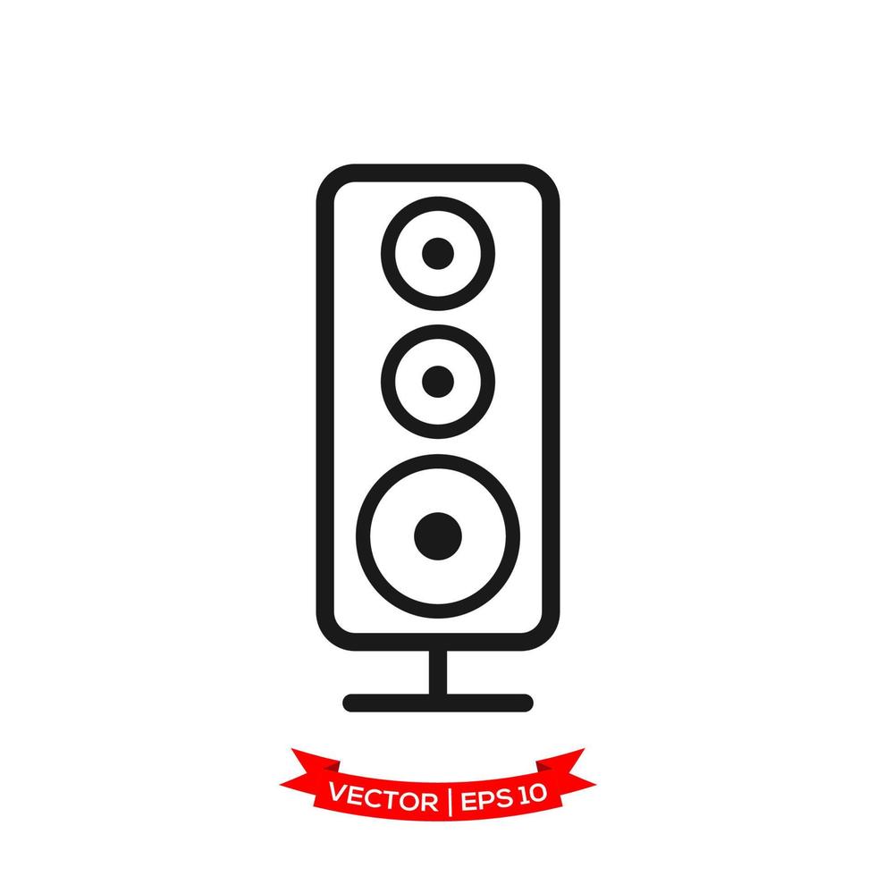 audio speaker illustration in trendy flat style vector