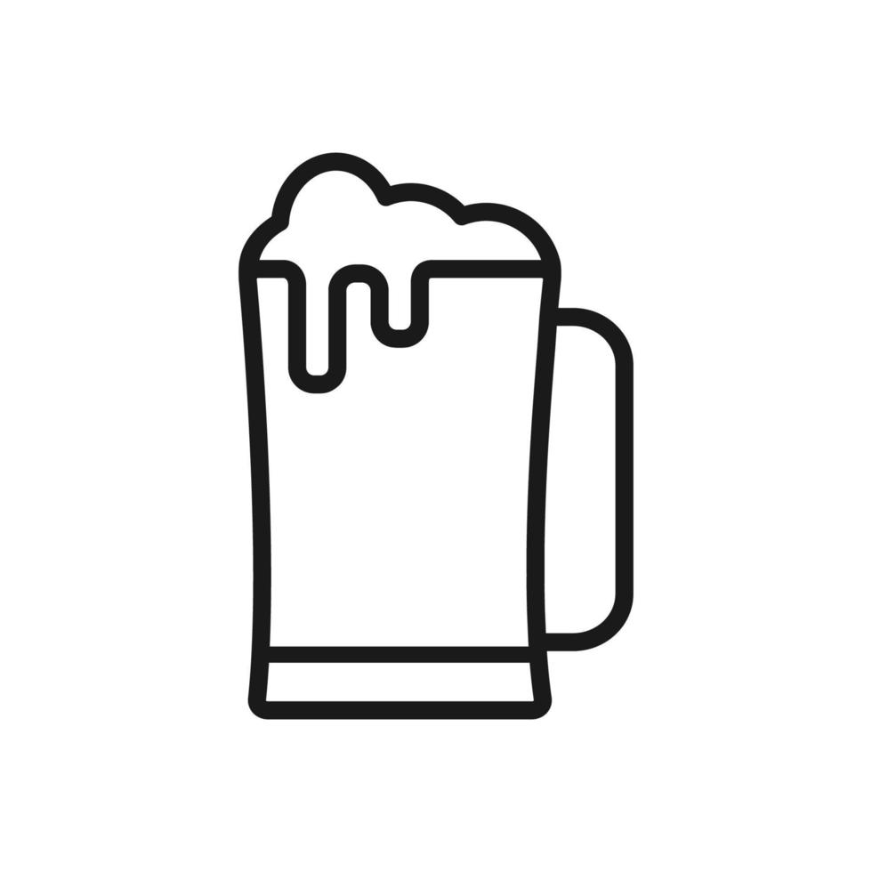 a glass of beer illustration in trendy fflat design vector