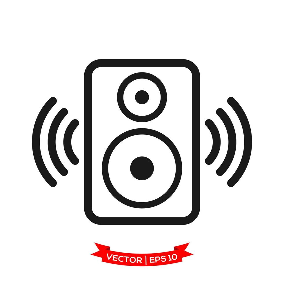 audio speaker illustration in trendy flat style vector