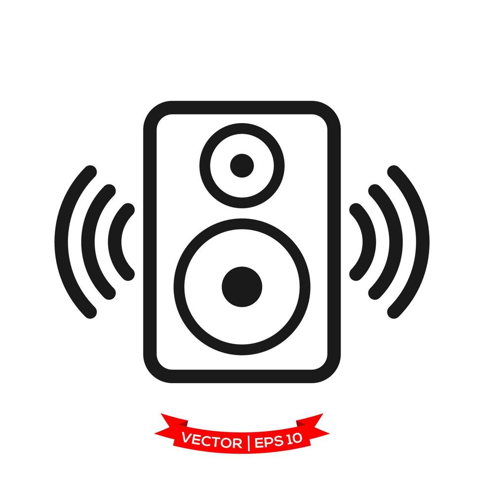 audio speaker illustration in trendy flat style vector