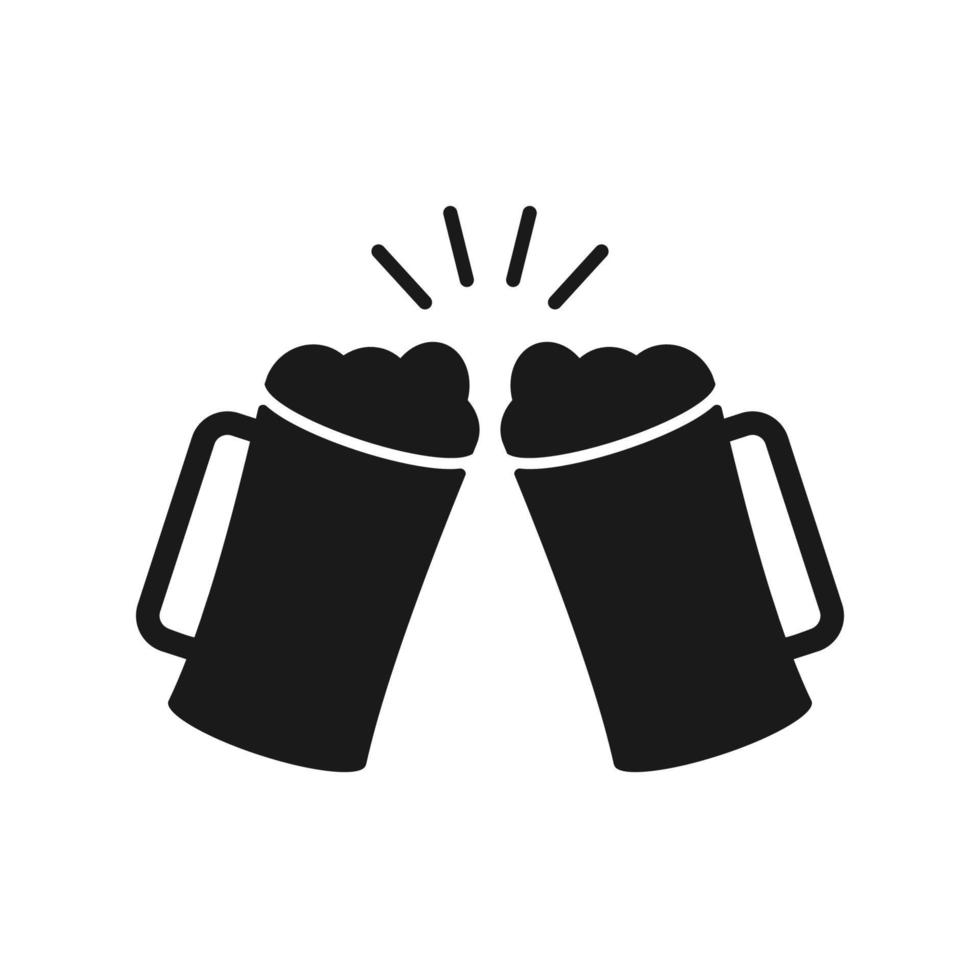 a glass of beer illustration in trendy fflat design vector