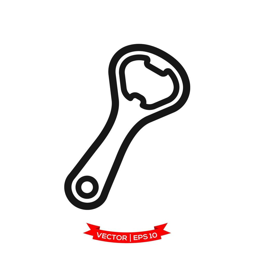 bottle opener illustration, speed opener icon in trendy flat style vector