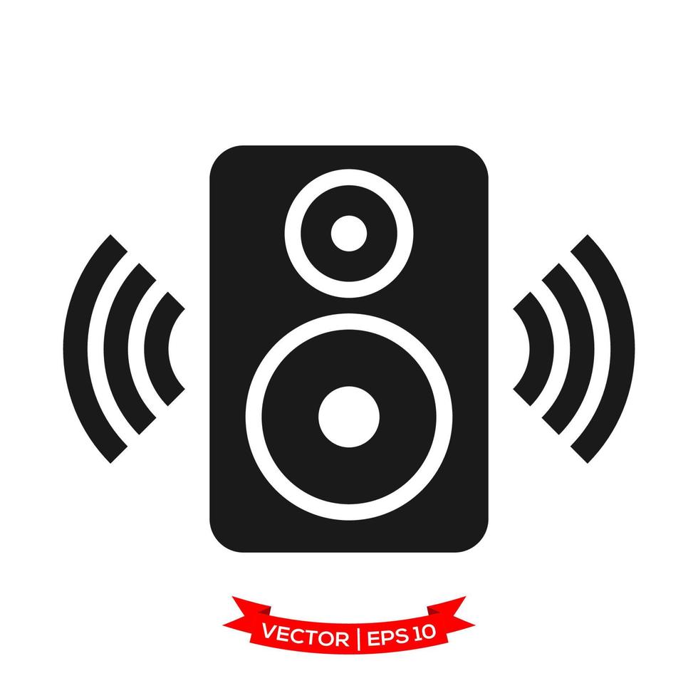 icono de altavoz de audio en diseño plano de moda vector