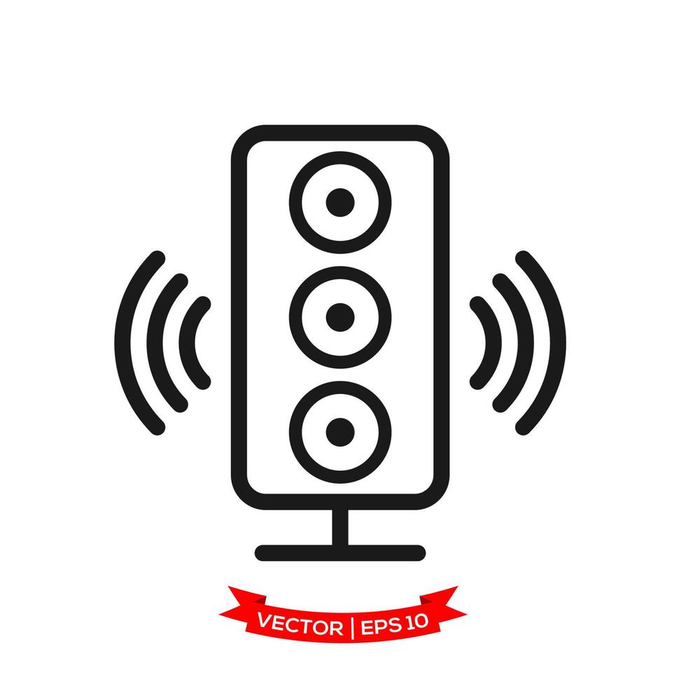 audio speaker illustration in trendy flat style vector