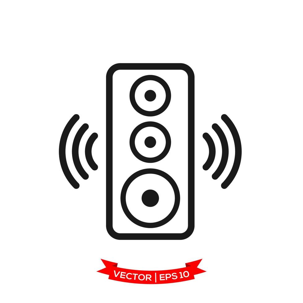 audio speaker illustration in trendy flat style vector