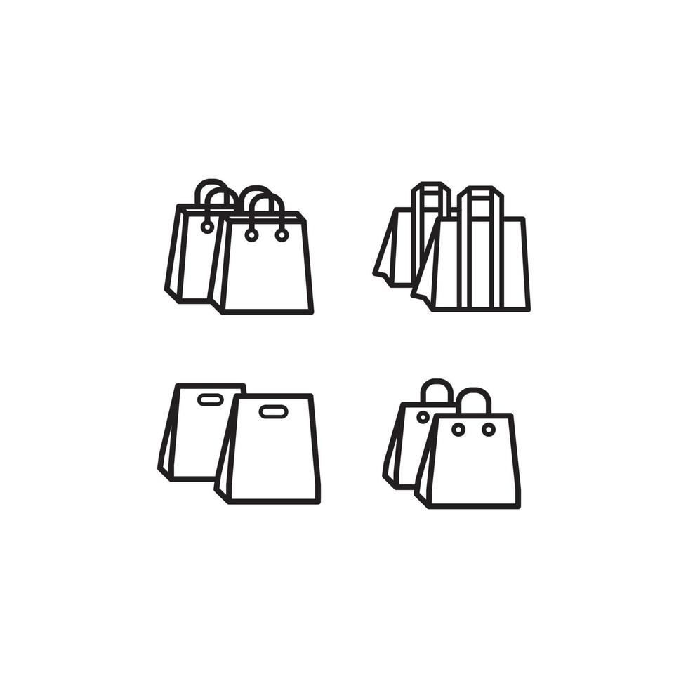 shopping bag illustration in trendy flat style vector
