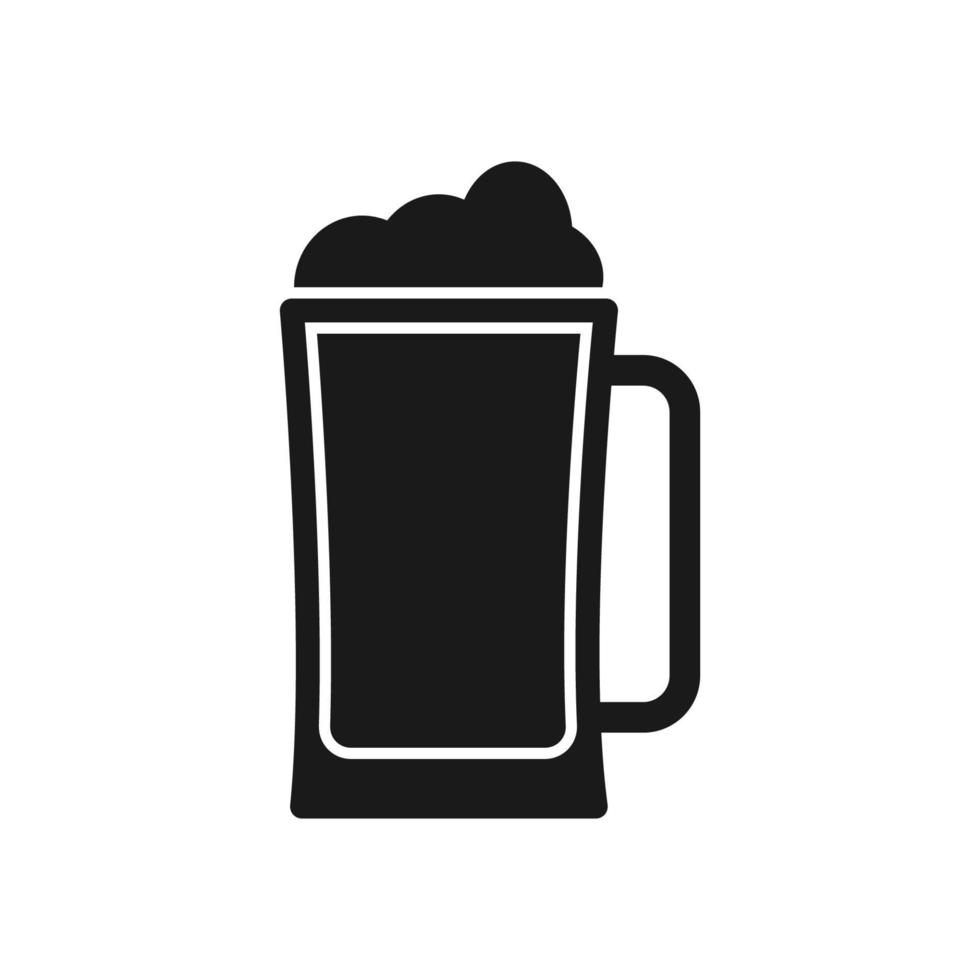 a glass of beer illustration in trendy fflat design vector