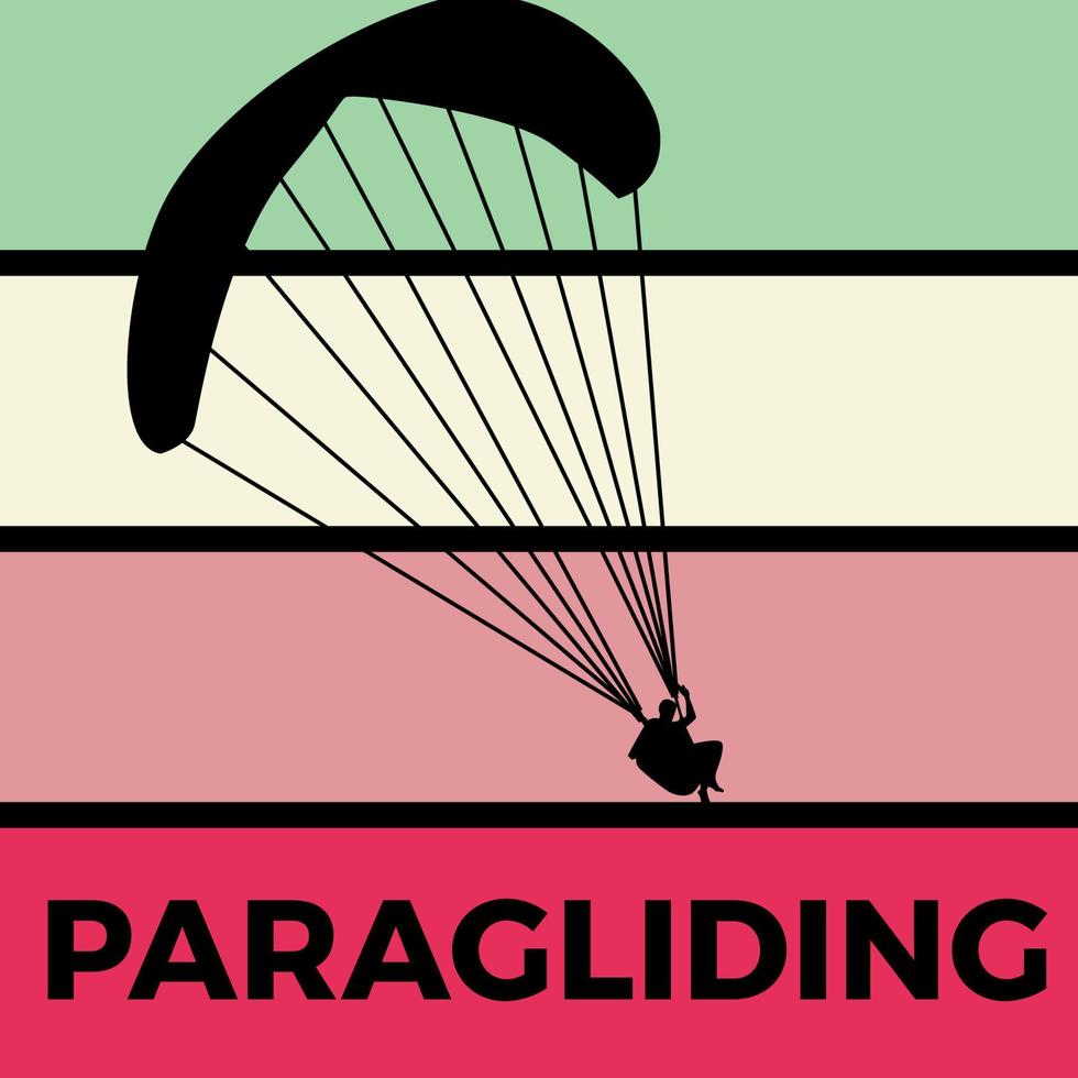 paragliding silhouette sport activity vector graphic