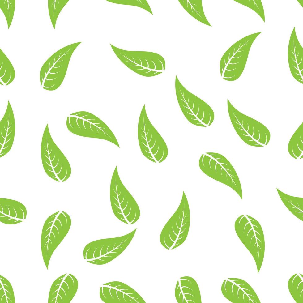 simple green leaf seamless pattern vector