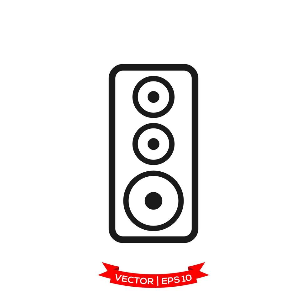 audio speaker illustration in trendy flat style vector